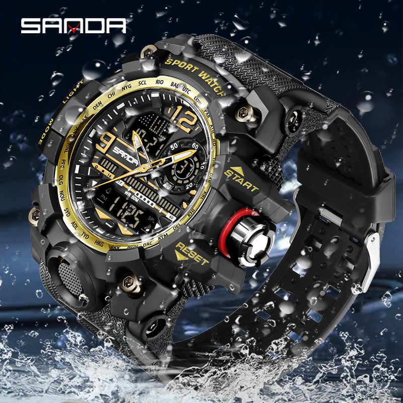 SANDA Brand G-Style Military Watch Men Digital Shock Sports Watches for Man Waterproof Electronic Wristwatch Mens 2022 Relogios