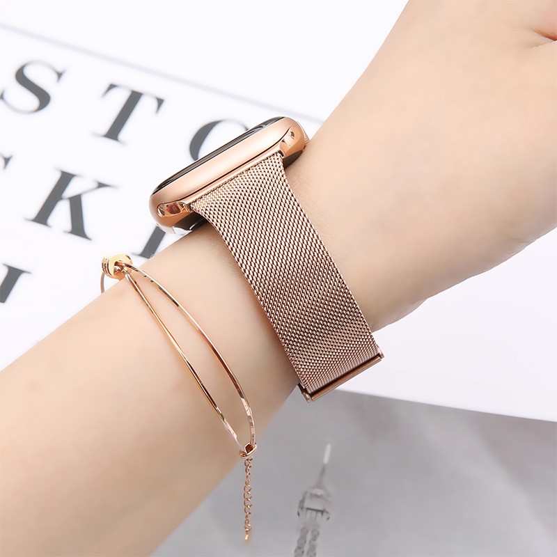 slim strap for apple watch band 44mm 40mm 42mm 38mm stainless steel metal bracelet korea iWatch series 3 4 5 6 se 7 45mm 41mm