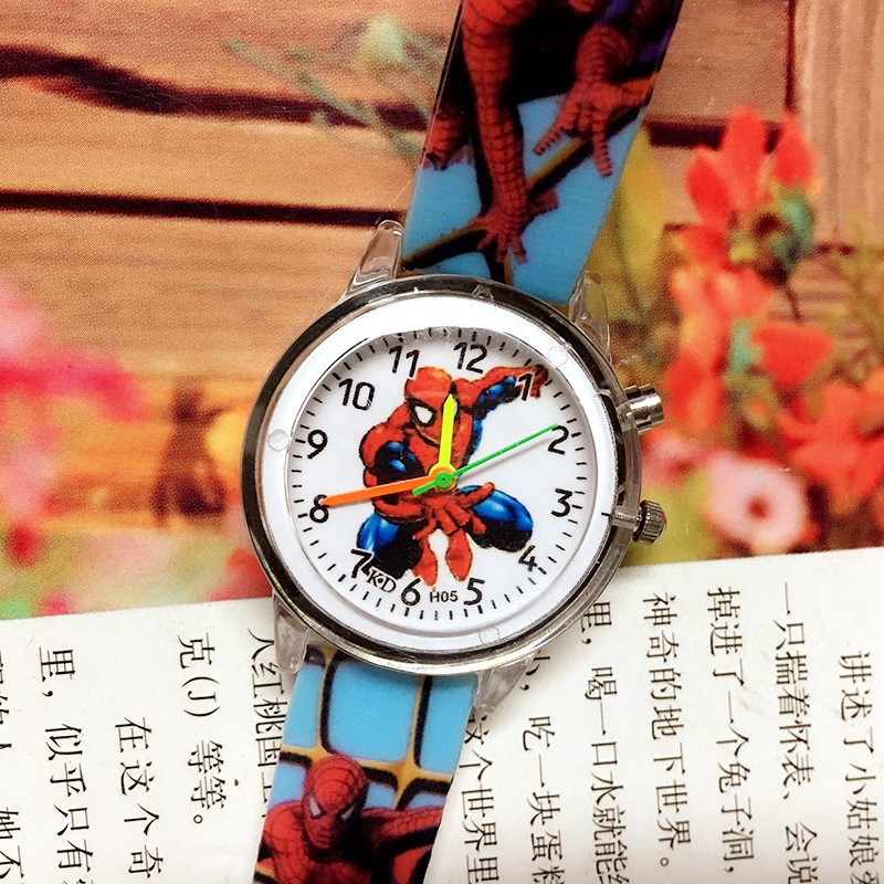 Disney Spiderman Watch for Kids, Shiny Leather, Quartz, Gift for Boys and Girls, SALE