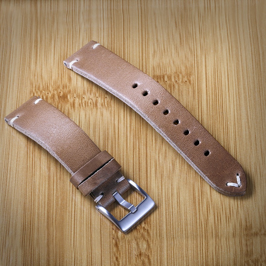 Horween Burgundy Chromxell Genuine Leather Watch Strap 3.5mm Thick Leather Straps Handmade