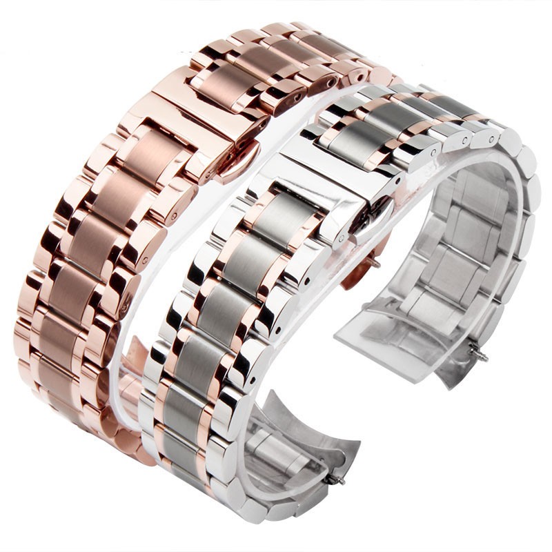 Curved End Stainless Steel Watchband For Tissot 1853 Couturier T035 14/16/17/18/22/24mm Watch Band Women Men Strap Bracelet