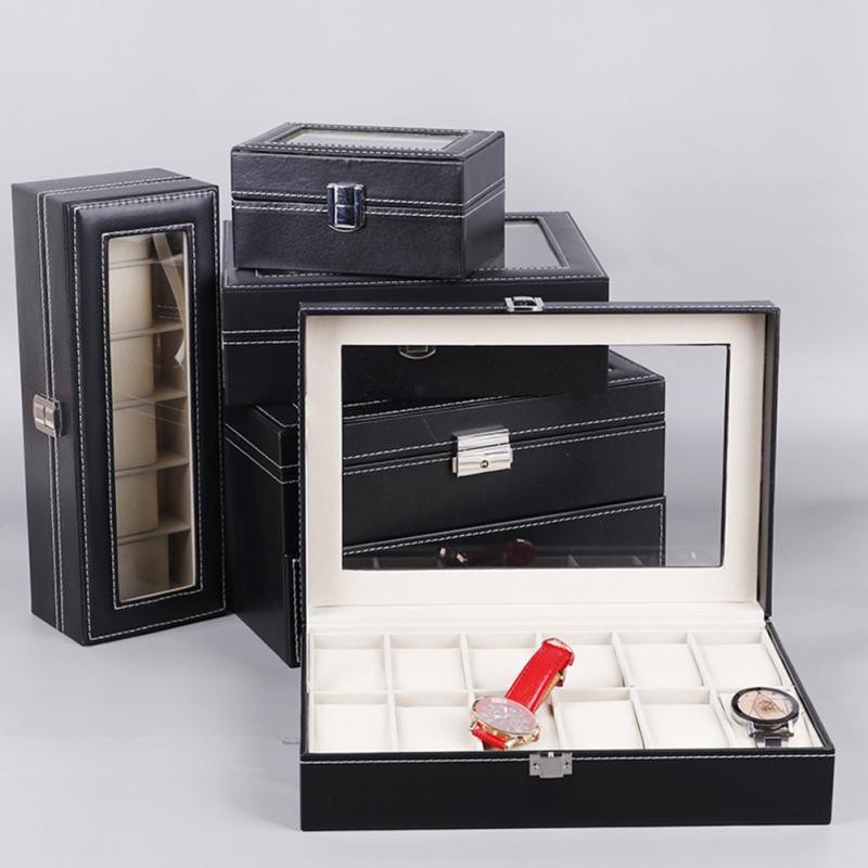 Watch Box 2/3/4/5/6/8/10 Grids PU Leather Watch Jewelry Box Storage Box Watch Packaging Organizer Jewelry Display Box