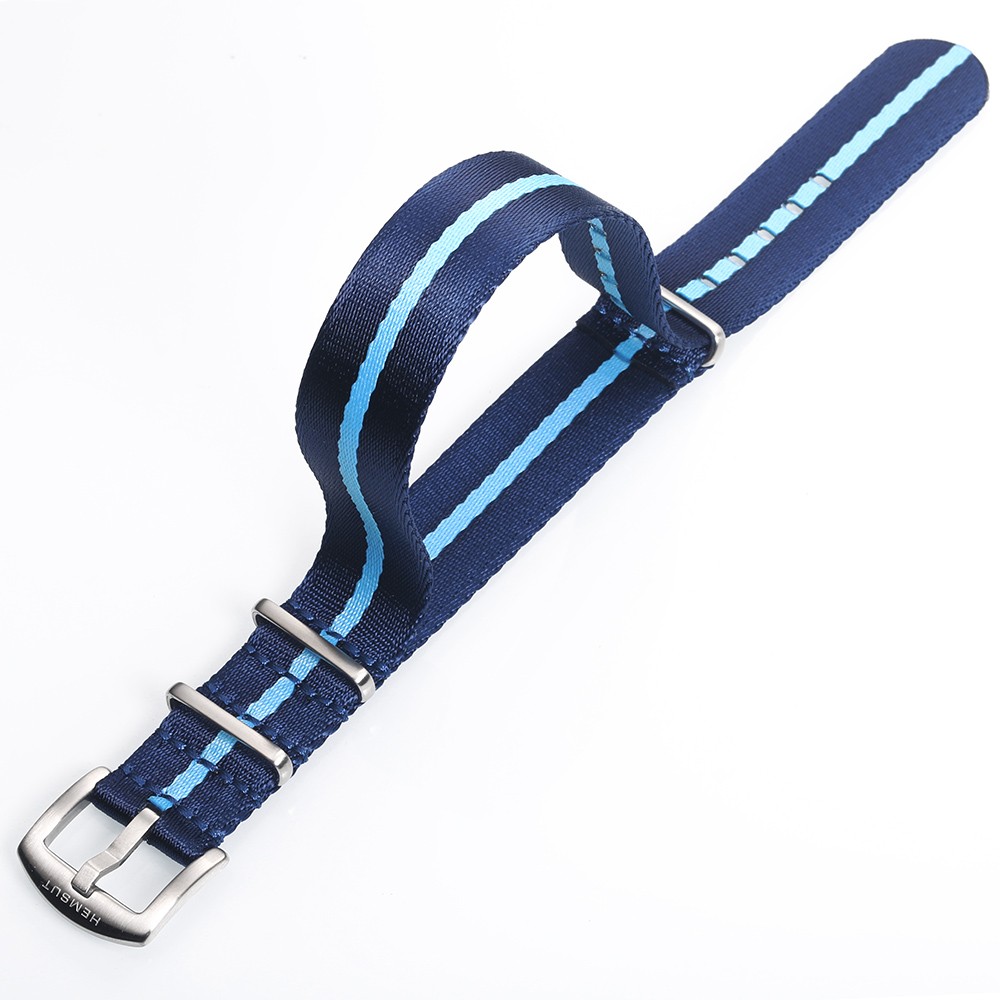 NATO watch strap blue nylon one piece replacement seat belt movement watch straps for man or woman 18mm 20mm 22mm 24mm