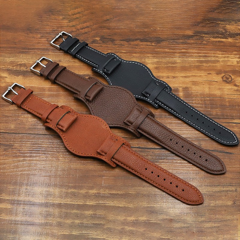 18mm 20mm 22mm Retro Handmade Genuine Leather Watch Band Cowhide High Quality Leather Watch Strap Bracelet Replacement Wristband