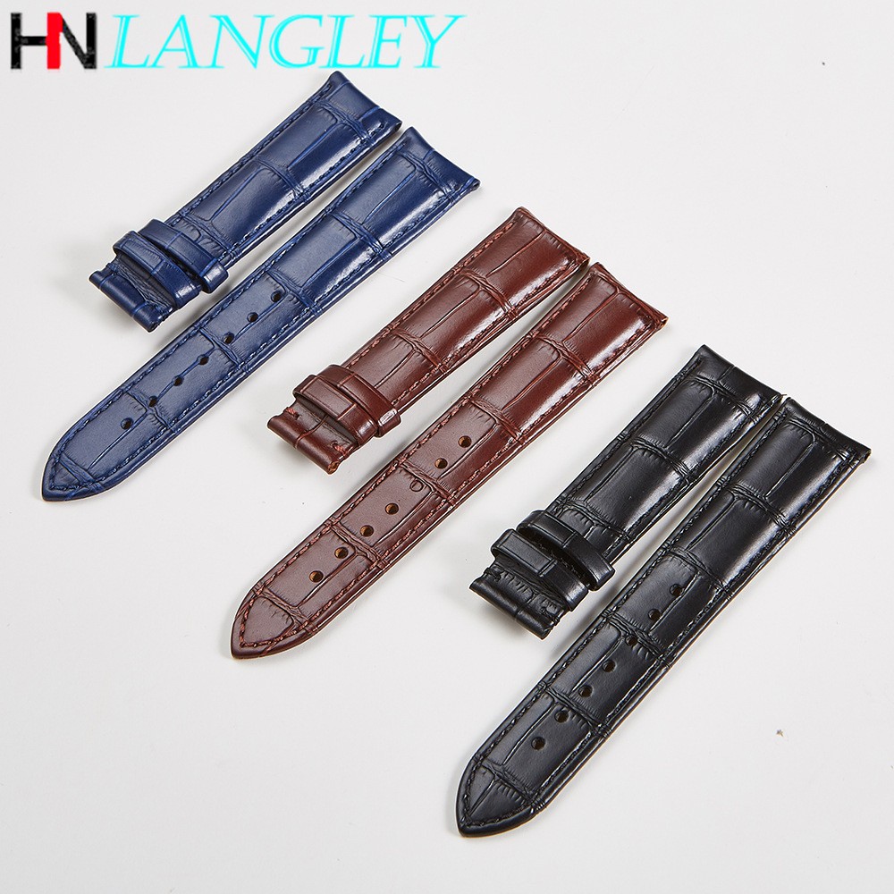 High Quality Geunine Leather Watch Band Straps Bracket End 19mm 20mm 21mm 22m Wristband Curved End Adapter Charm Watch Band