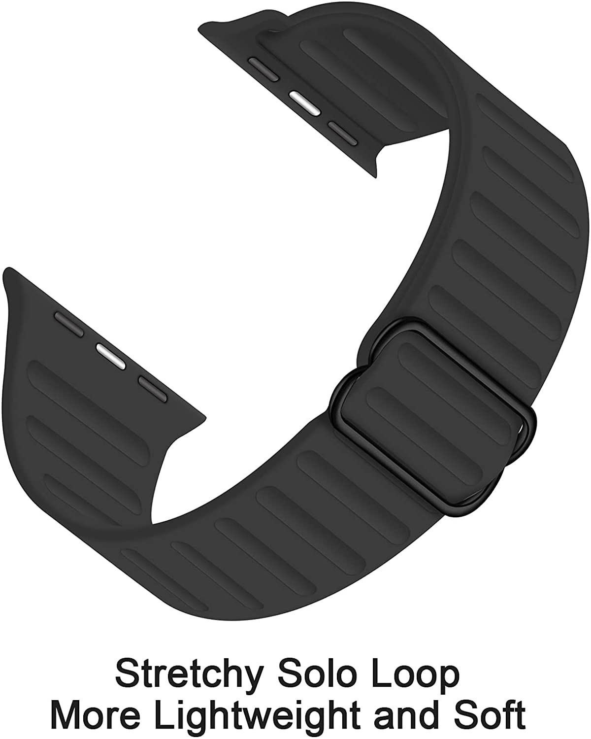 Adjustable Stretch Silicone Solo Loop Ring for Apple Watch 7 6 5 3 Se Sport Women Men Rubber Strap for Apple Watch 44 42 40 38