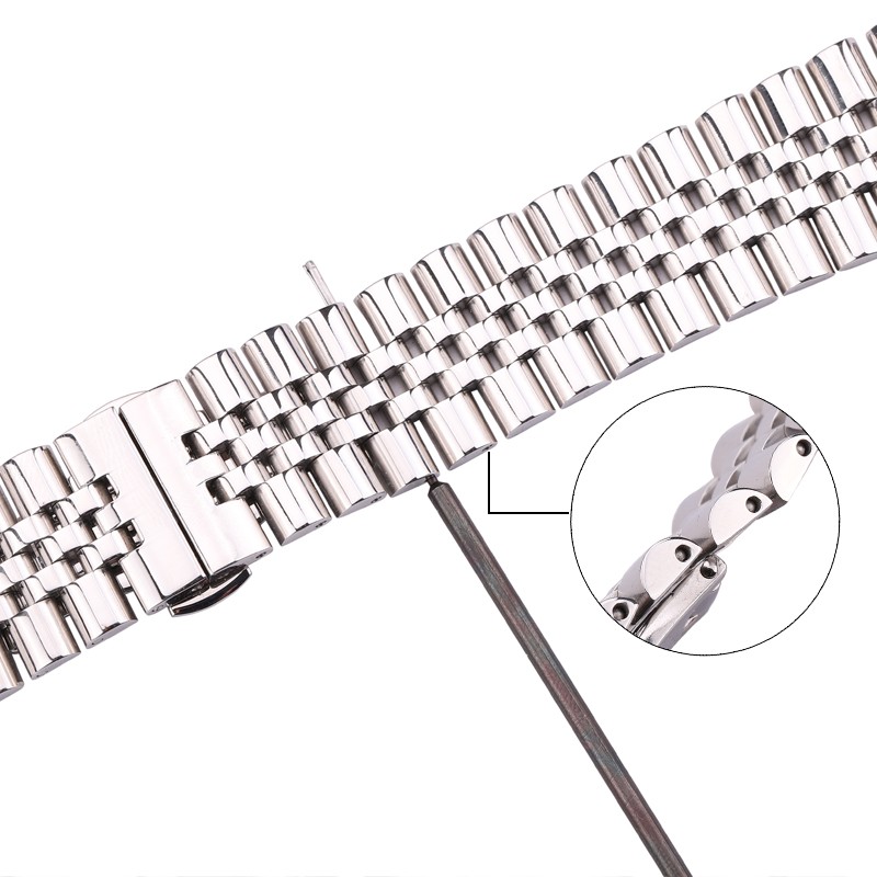 Silver plated stainless steel watch straps, metal watch band accessories, 16 18 19 20 21 22 mm