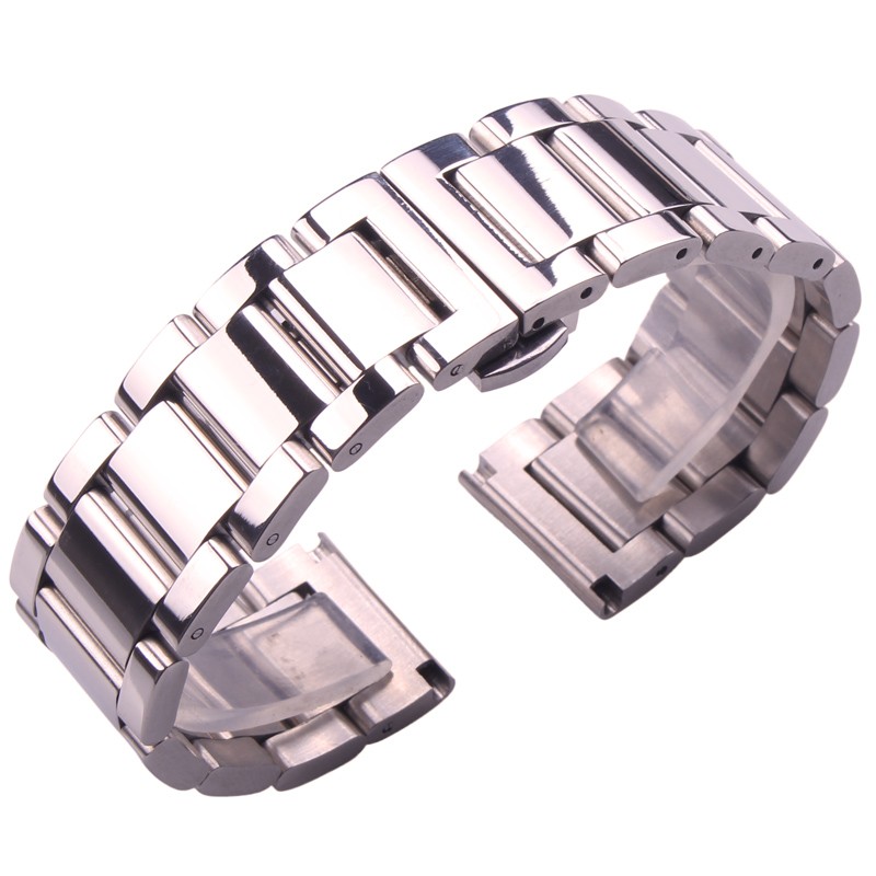 Solid 316L Stainless Steel Watchbands Silver 18mm 20mm 21mm 22mm 23mm 24mm Metal Watch Band Strap Wrist Watches Bracelet