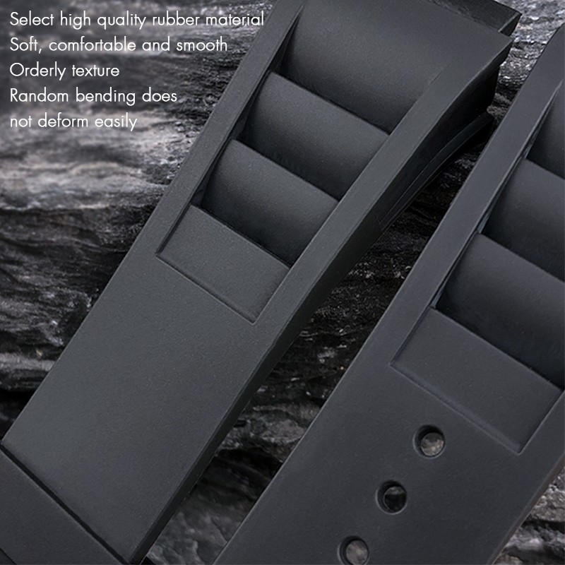 25mm Silicone Watches Rubber Band For Richard Black White Yellow Mil Strap Spring Bar Stainless Steel Buckle Watch Accessories