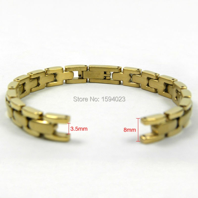 8mm T003209 watches watch parts female strip solid golden between gold and silver stainless steel watch band