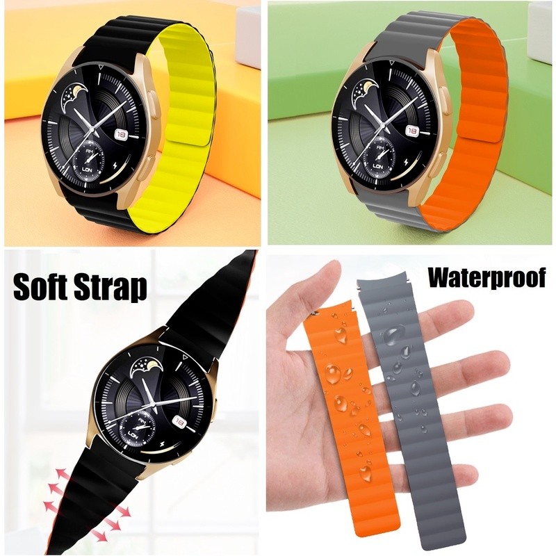 Silicone Magnetic Watchband For Samsung Galaxy Watch 4 Classic 46mm 42mm/Watch4 44mm 40mm Soft Strap Wristbands Bracelet Band @@