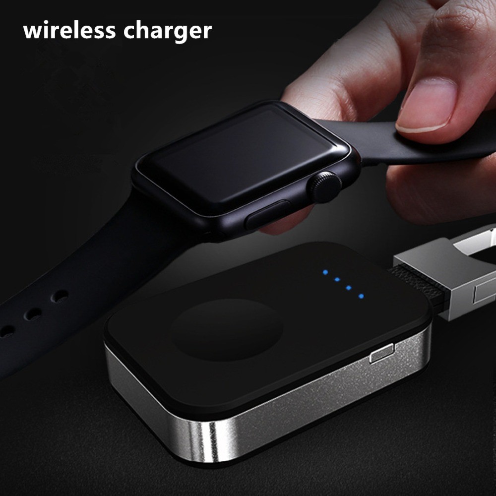 Qi Wireless Charger for Apple Watch Band 42mm/38mm Portable Keychain External Battery Pack Power Bank iWatch 4 3 5 se 6 7