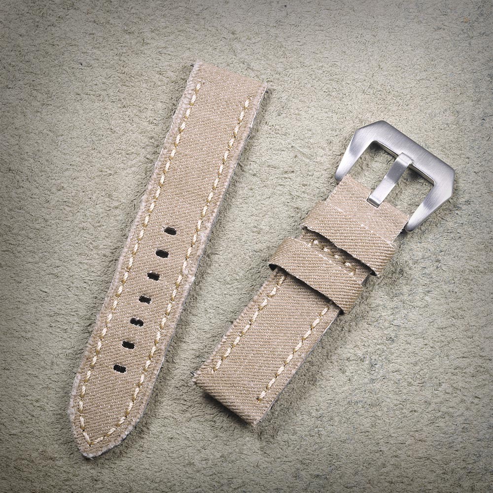 Hemsut Canvas Watch Bands Quick Release Premium Denim Khaki Two Pieces Watch Straps Matt Steel Buckle 20mm 22mm 24mm