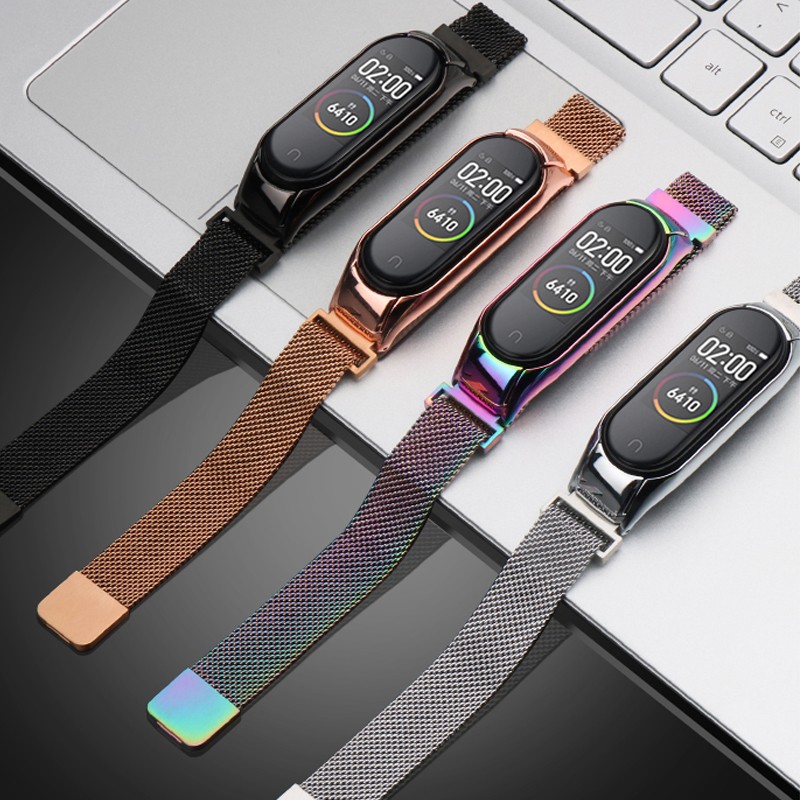 Replacement Strap for Xiaomi Mi Band 3 4 Wrist Bracelet Stainless Steel Magnetic Watchband for Miband 5 6 Strap Wristband