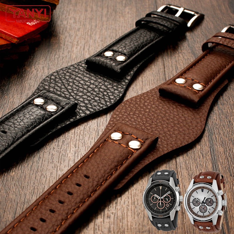 Genuine leather men's watch band, 22mm strap with engraving mat CH2891 CH3051 CH2564 CH2565