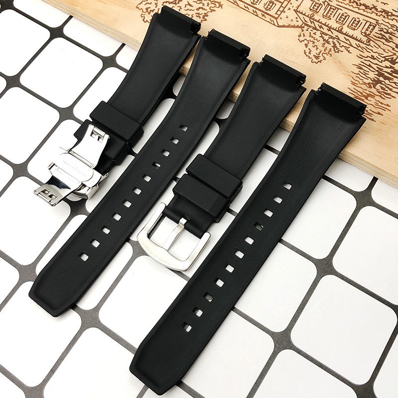 25mm*20mm Rubber Watchband Replacement for Edifice Series EF-552 Waterproof Sport Watch Strap Silicone Steel Clasp Free Tools