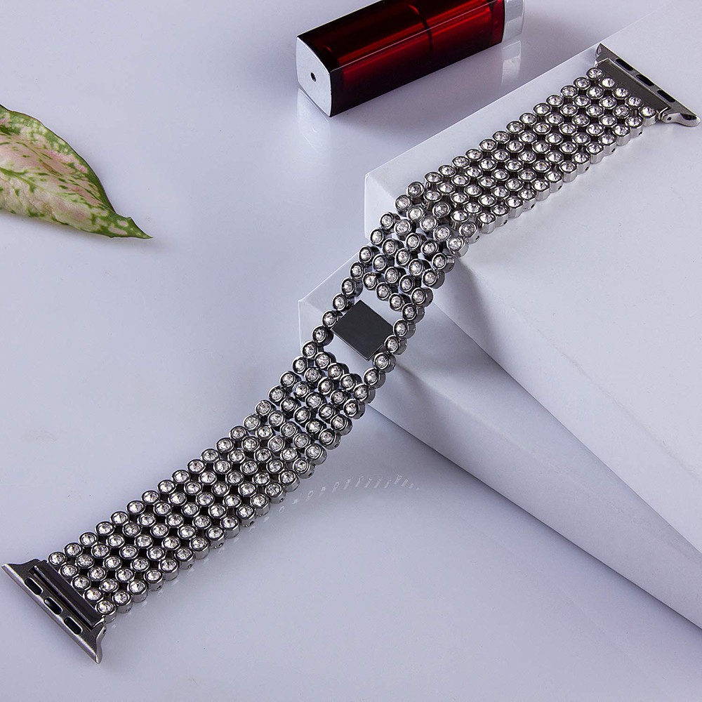 Metal Watch Bracelet for iwatch 4 5 6 SE 7 Band 44mm 40mm 41mm 45mm Replacement Diamond Strap for Apple Watch Series 3 38mm 42mm