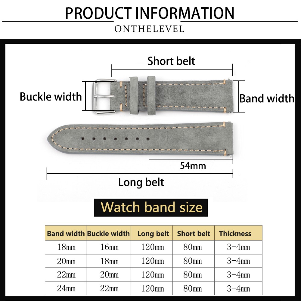 Suede Suede Watch Strap 18mm 20mm 22mm 24mm Handmade Leather Watchband Replacement Tan Gray Beige Color for Men Women Watches