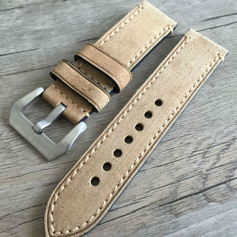 Genuine Leather Watch Band Strap 20mm 22mm 24mm 26mm Thick Men Watchbands Bracelet Strap with Metal Buckle for Panerai Watch