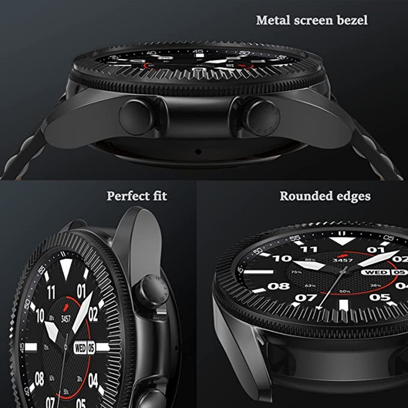 Metal Bezel For Samsung Galaxy Watch 4 Classic 46mm 42mm Adhesive Anti-scratch Protector For Galaxy Watch 3 45mm 41mm