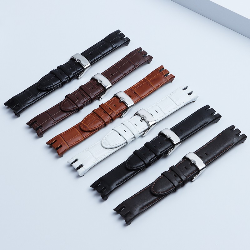 Top Quality Genuine Leather Watch Band for Strap Holder YRS403 412 402G 21mm Watchband Curved End Watches Bracelet Logo Buckle