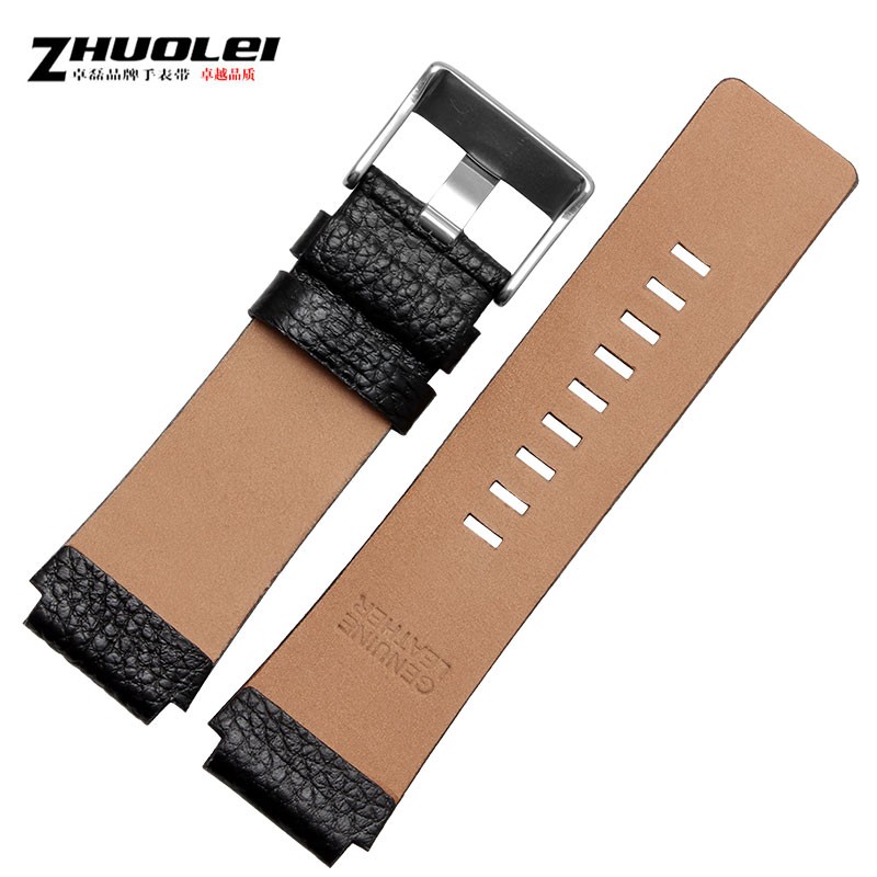 30mm 28mm Black New High Quality Watch Band Men's Strap For DZ1089 DZ1123 DZ1132 Replacement Convex Mouth Strap 30*22mm Black