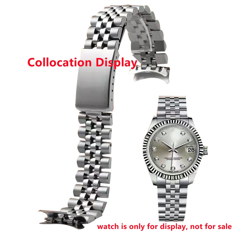 18mm 19mm 20mm 316L Stainless Steel Sliver Gold Jubilee Watch Strap Band Bracelet Compatible for Seiko5 Rolex Watch