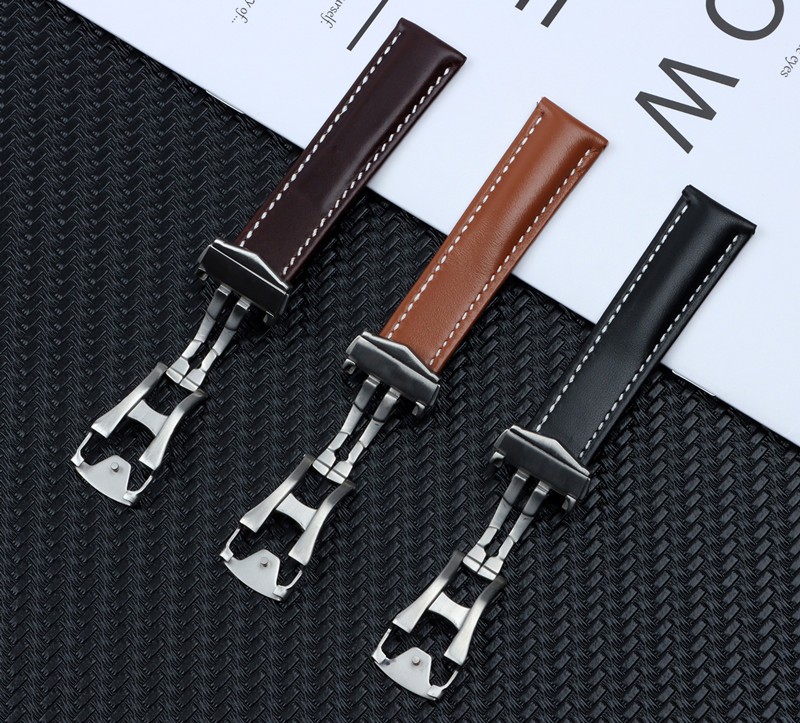 20mm Genuine Cow Leather Watch Band for Omega Watch Band Seamaster 300 De Ville AT150 Aqua Terra 150 Watchband Deploying Buckle Tool