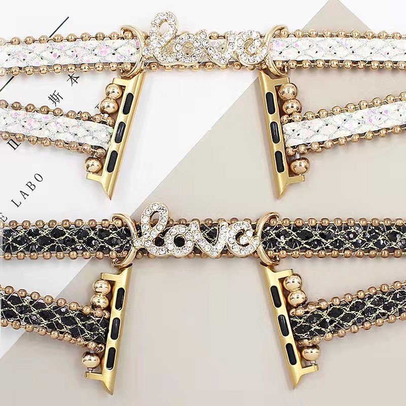 Women Jewelry Bracelet Band for Apple Watch 40mm 44mm 41mm 45mm Creative Diamond Wrist Strap for iwatch Series 7 6 SE 5 4 3