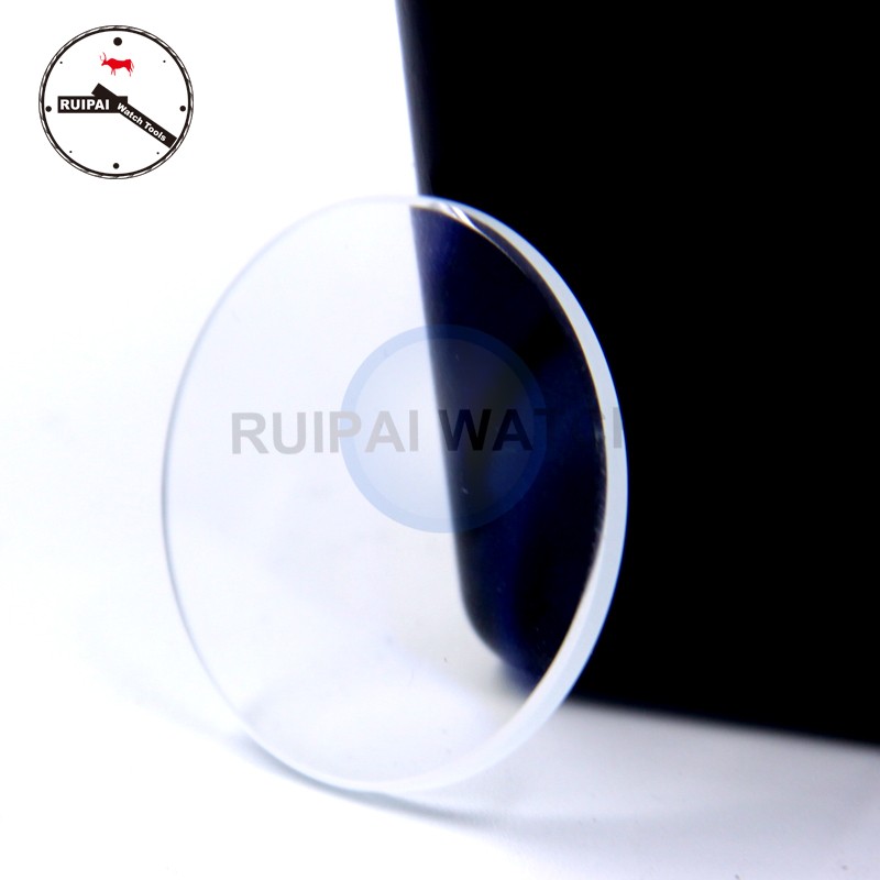 Light blue coated watch glass, double dome, 2.0mm thick, concave metal, watch spare parts