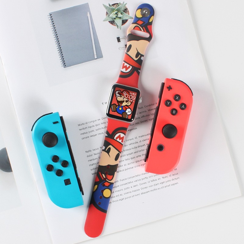 Super Mario Pokemon Silicone Strap for Apple Watch Band 44mm 40mm 38mm 42mm Silica Gel Watchband Accessories Iwatch 3 4 5 6 7