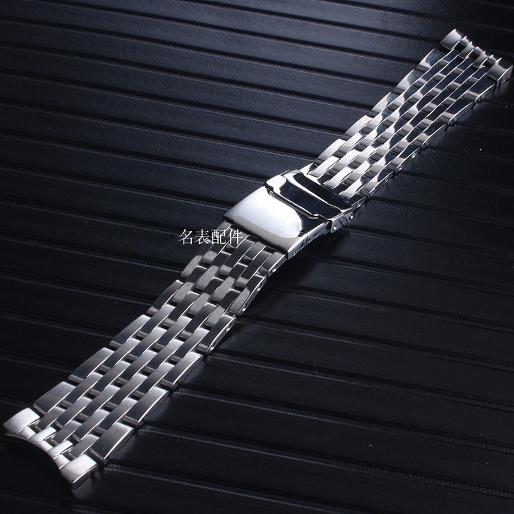 22 24mm high quality stainless steel silver polished watchband for breitling navitimer wristband deployment clasp logo on