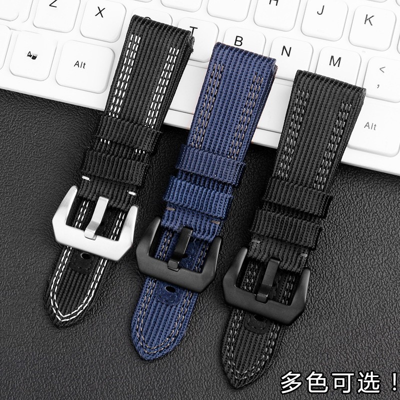 For Panerai Watch Strap Pam00984 00985 PAM111 PAM441 Stealth Nylon Leather Sole Bracelet Accessory 24 26mm Big Size For Men