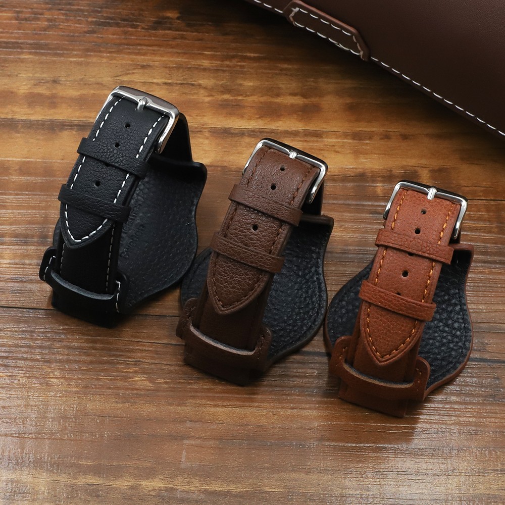 Genuine Leather Watchband 18mm 20mm 22mm Replacement Soft Watch Strap Coffee Black Brown Men Wrist Bracelets Sport Watches