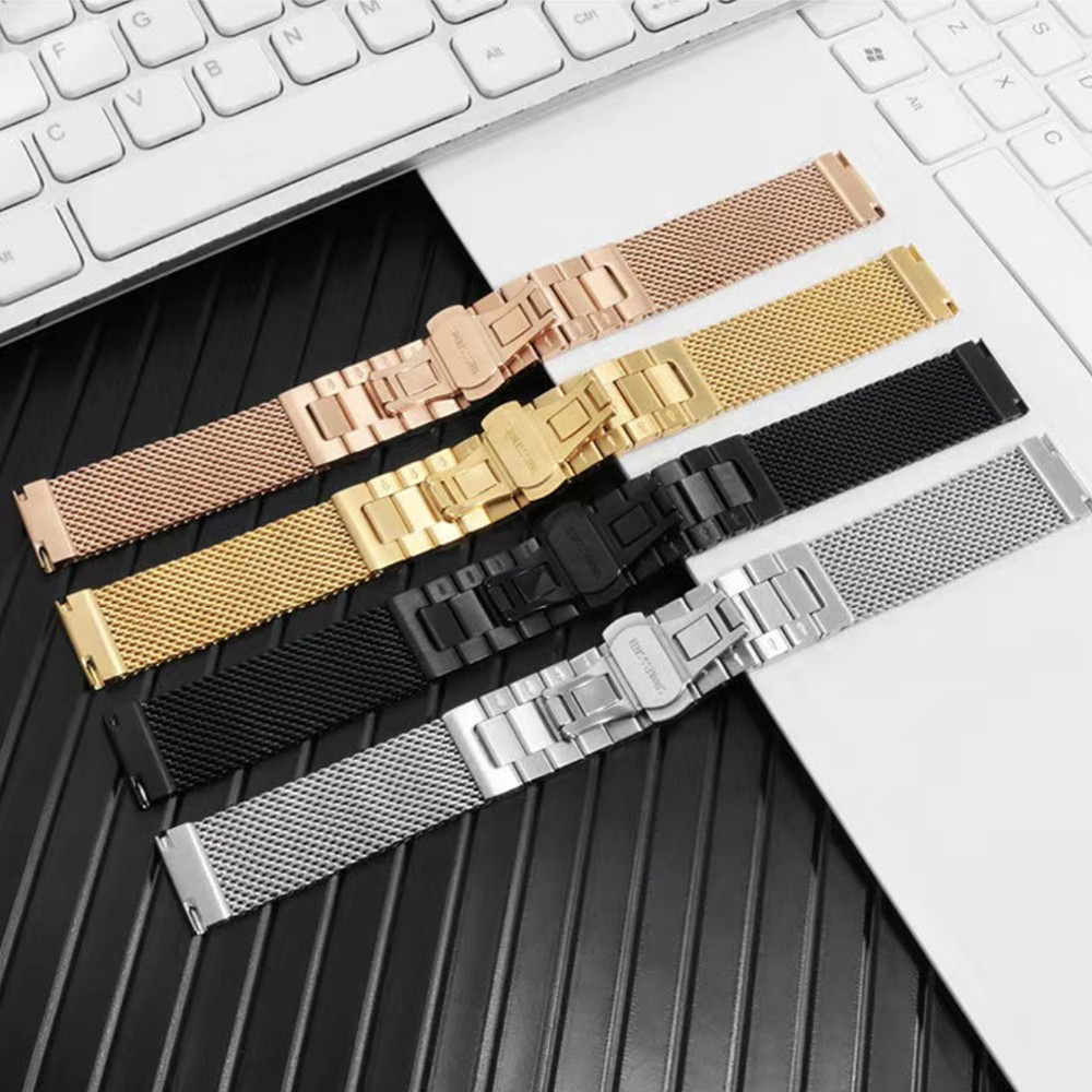 Stainless Steel Watch Strap Luxury Metal Watchband Watch Band Accessories Milanese Mesh Solid Bracelet 18mm 20mm 22mm 24mm