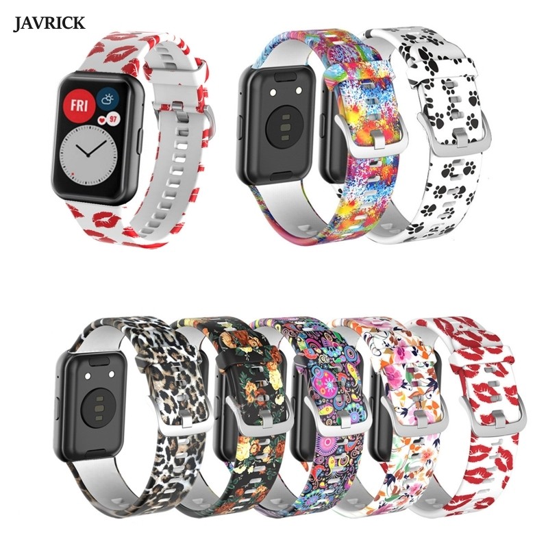 Printed Silicone Strap for Huawei Smart Watch, Soft Water Resistant Sport Watch Band Accessories