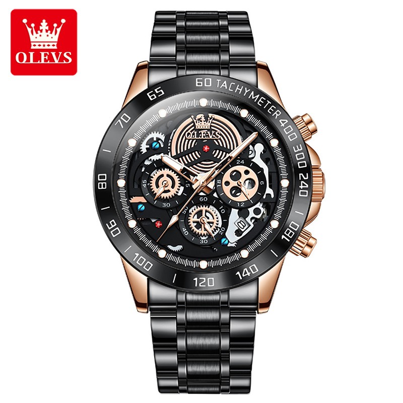 OLEVS 2022 New Fashion Top Brand Luxury Multifunctional Waterproof Casual Watches Stainless Steel Quartz Watch Reloj Hombre 9921