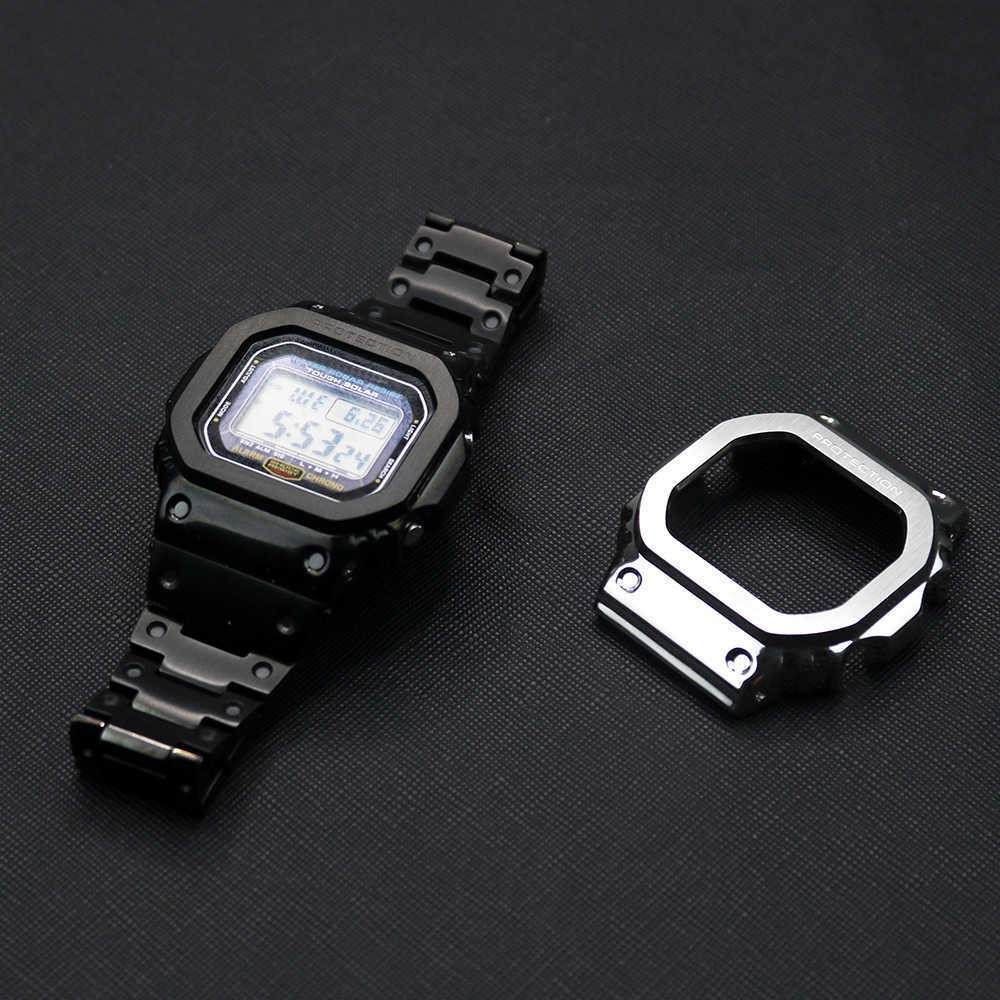 For G-SHOCK Metal Fashion Kit Frame Frame Band Stainless Steel Strap and Bezel Replacement for DW5600 DW5610 GWM5610 DW5030 GW5000