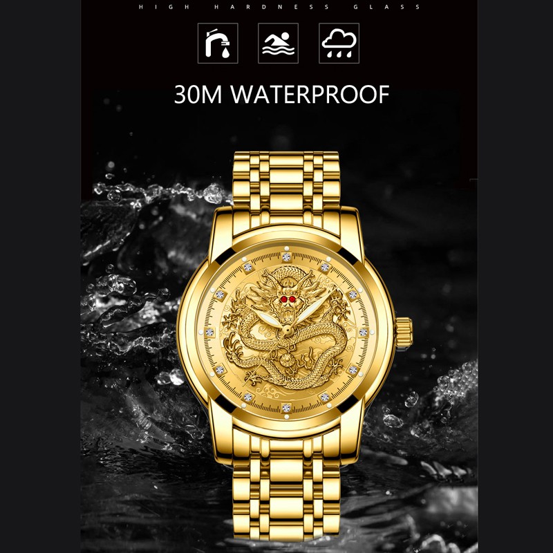 QINGXIYA Men Watch Stainless Steel Luxury Brand Watch Gold Quartz Watch Waterproof Luminous Sport Wristwatches Relogio Masculino