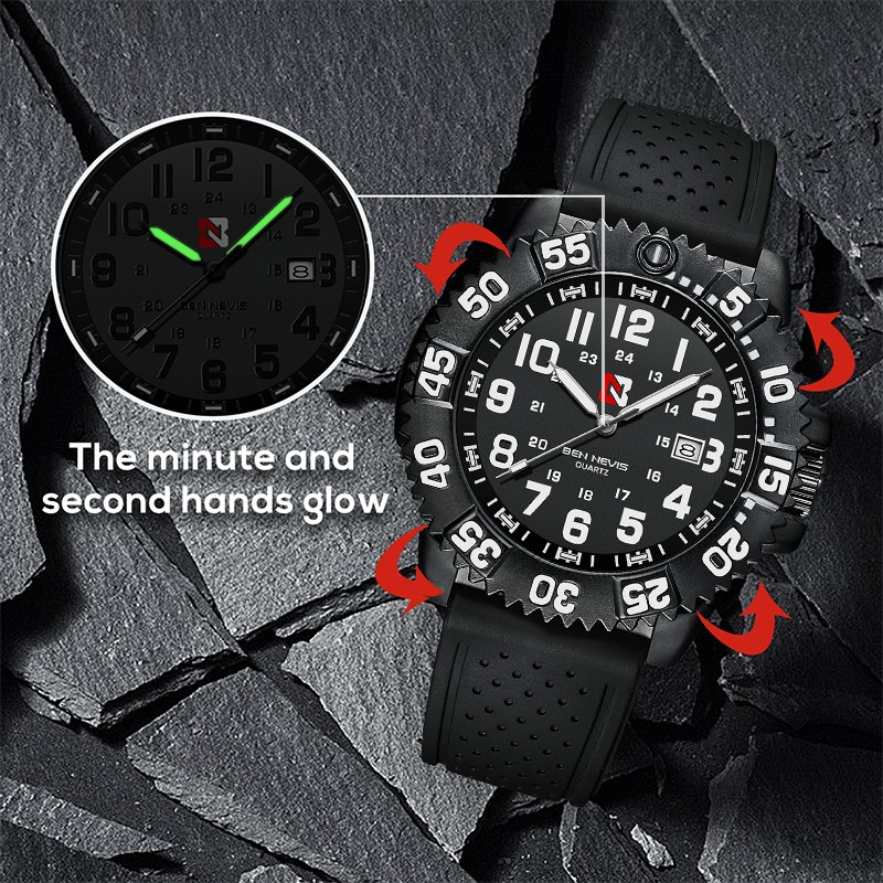 2022 new silicone strap men watches top fashion luxury brand business luminous quartz watch casual men waterproof date watch