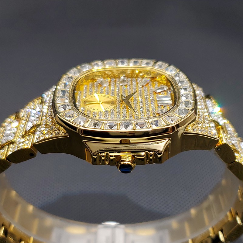 Ice Out Gold Men's Watches Diamond Luxury Design Top Brand Diver Watches Men Water Resistant Dropshipping Men's Watch 2020