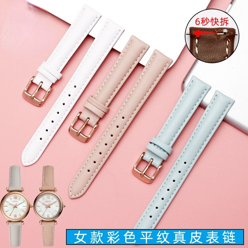 Women's Genuine Leather WatchBands for Casio Fossil Watch Band Foley Foley First Layer Leather Watch Strap 12mm 14mm 16mm