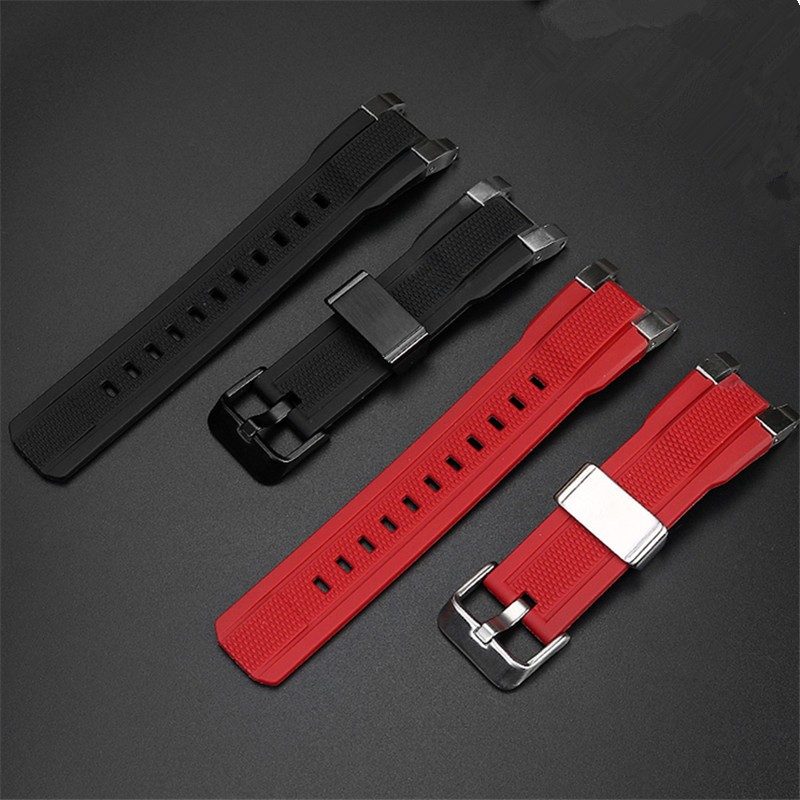 Men's Rubber Strap for C-asio G-SHOCK Watch MTG-B2000 Series Black Red Silicone Watch Strap with Special Connector