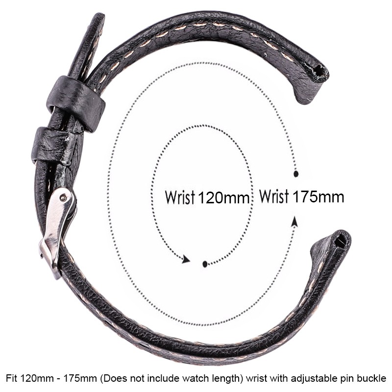 Genuine Leather Watch Band Strap Black Brown 22mm 24mm Strap Women Men Soft Thin Cowhide Watchband Bracelet With Pin Buckle