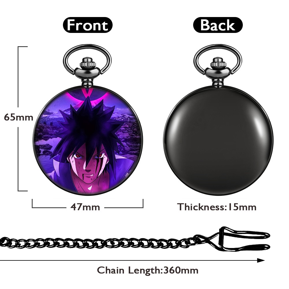 2022 new style customize men women advanced purple japan animation personality style unisex quartz pocket watch with thick chain