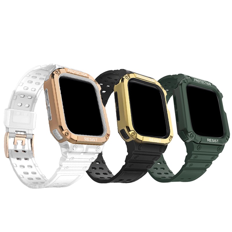 TPU Case + Strap For iWatch Series 7 6 SE 5 4 Watchband Protective For Apple Watch 38mm 42mm Sport Strap Bracelet Accessories