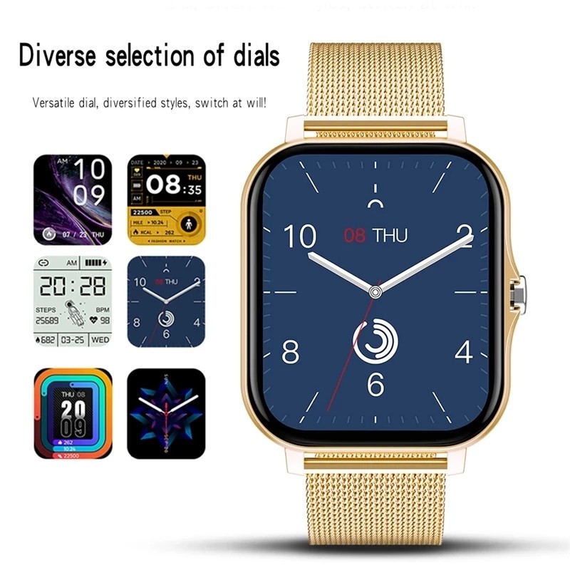 New Smart Watch Women Men 1.69" Color Screen Full Touch Fitness Tracker Bluetooth Call Smart Watch Ladies Smartwatch Women