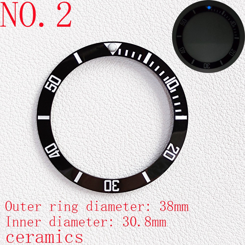 Black/Blue/Green Mens Watches Replacement Accessories Watch Face Bezel Ceramic Insert for 40mm Sub-automatic 38mm