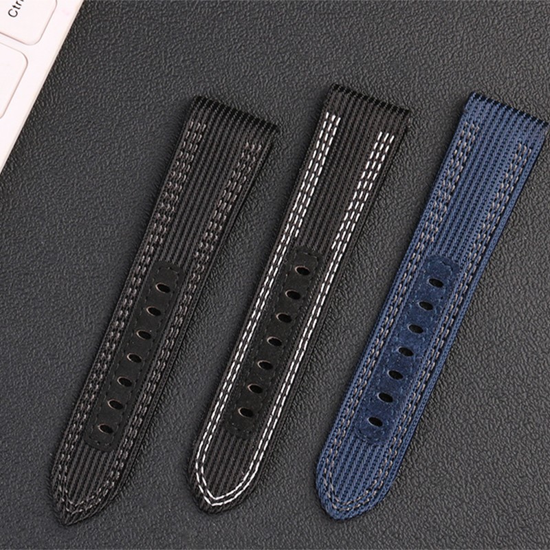 Thick Nylon Watch Band For Men's Watch Canvas Leather Business Watches