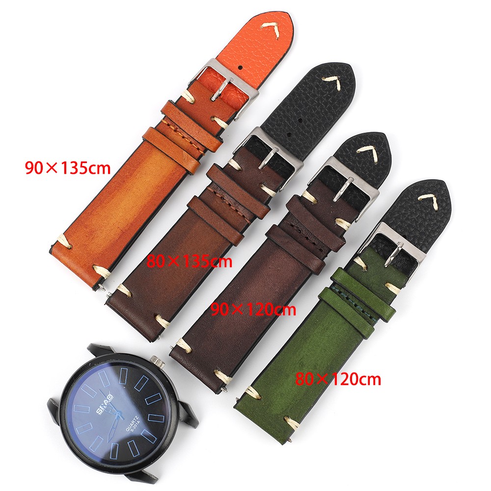 Handmade strap vintage leather man watch band 18mm 20mm 22mm 24mm hand stitching stainless steel buckle high quality